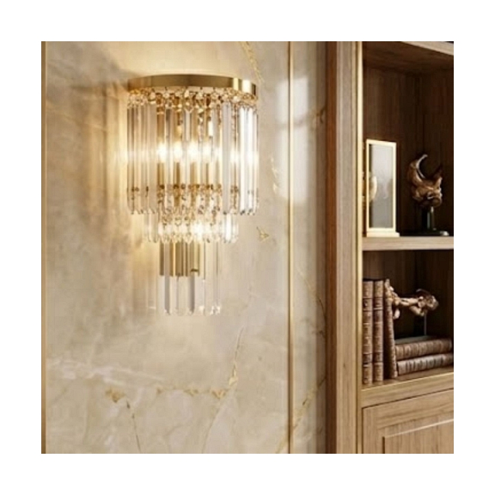 Lampa ścienna SPLENDORE 20 cm - Kinkiet kryształowy, złoty - Step Into Design