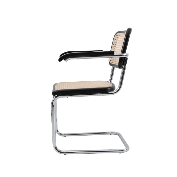 Krzesło VIENNA rattanowo czarne z podłokietnikami - Step Into Design
