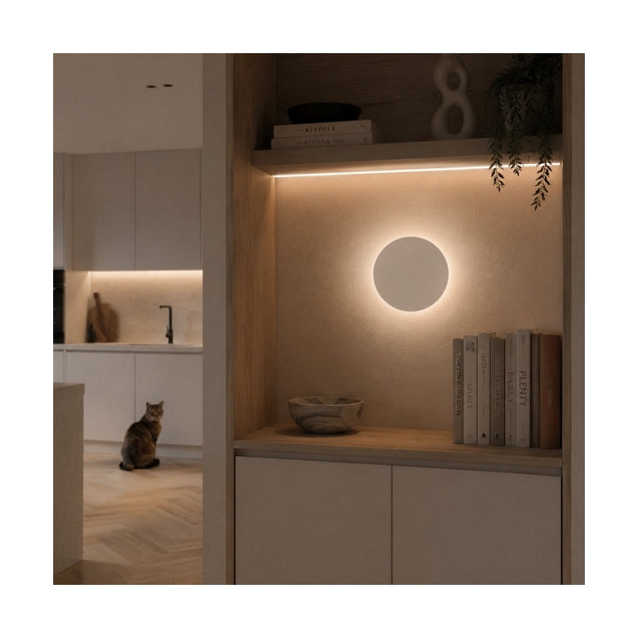 Lampa ścienna NYX 25 cm - LED okrągła, metalowa, biała - Step Into Design