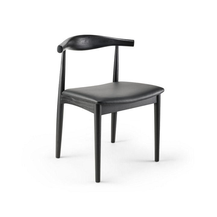 Krzesło CLASSY jesionowe w kolorze czarnym z poduszką ze skóry eko - Step Into Design