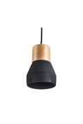 Lampa wisząca CONCRETE 12 cm- czarny beton, drewno - Step Into Design
