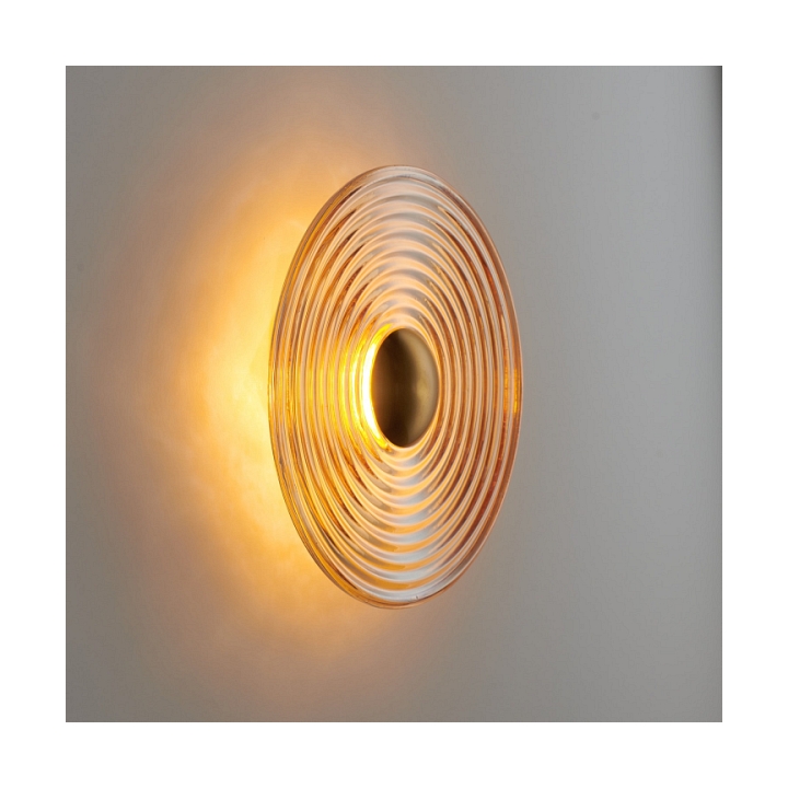 Lampa ścienna HELIOS 30 cm bursztynowo złota - Step Into Design