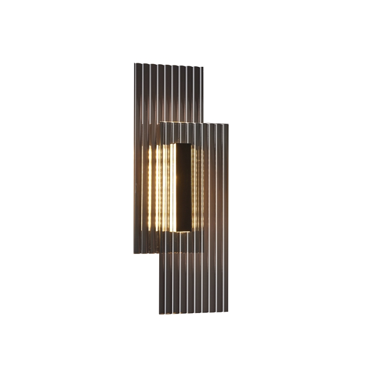 Lampa ścienna NOIR LED, kinkiet czarny ryflowany dwustronny - Step Into Design