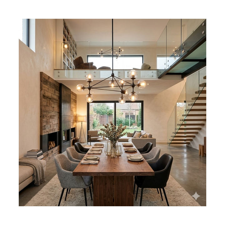 Lampa wisząca ASTRIFERO-10, 90 cm - bursztynowo czarna - Step Into Design