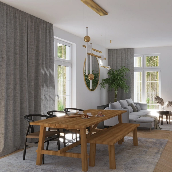 Lampa wisząca O-LINE S-4 - LED, 79 cm, mosiądz Step Into Design