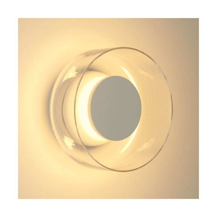 Lampa ścienna DONUT 18 – LED, szkło transparentne, biały środek - Step Into Design