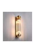 Lampa ścienna STELO 60 cm - kinkiet kryształowy LED, rama metalowa, złoty - Step Into Design