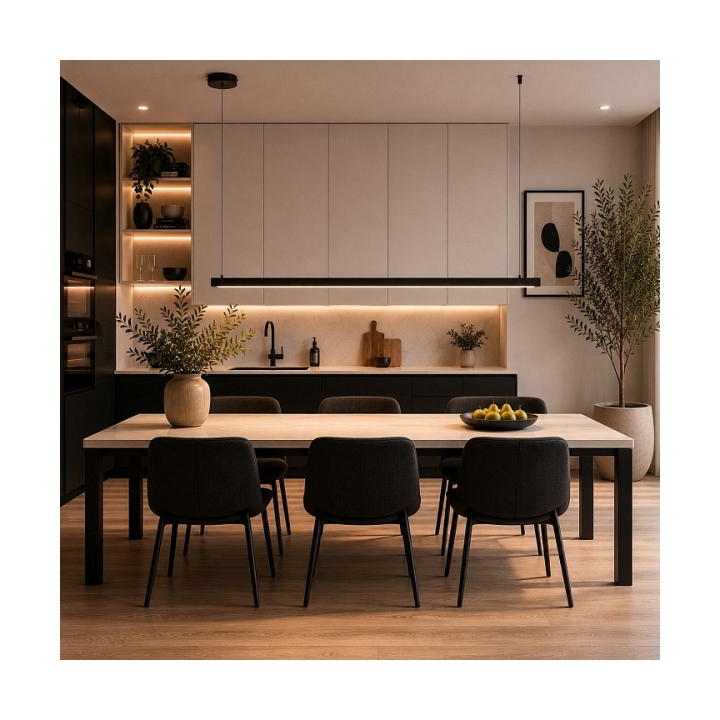 Lampa wisząca BEAM-120 LED - czarna oprawa liniowa - Step Into Design