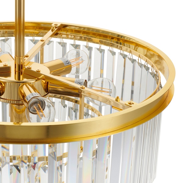 Lampa wisząca SPLENDORE 50 cm - żyrandol złoto-kryształowy Step Into Design