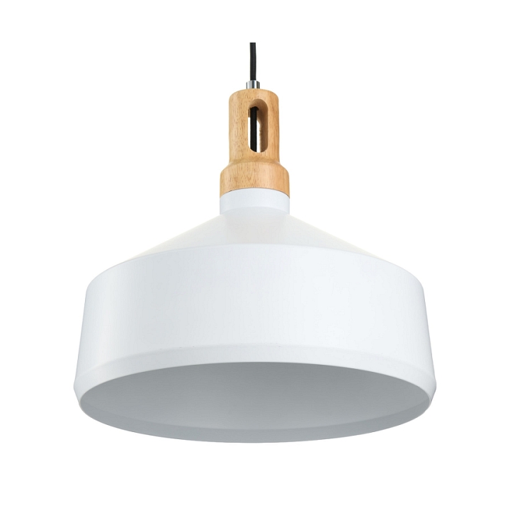 Lampa wisząca NORDIC WOODY biało drewniana 35 cm - Step Into Design