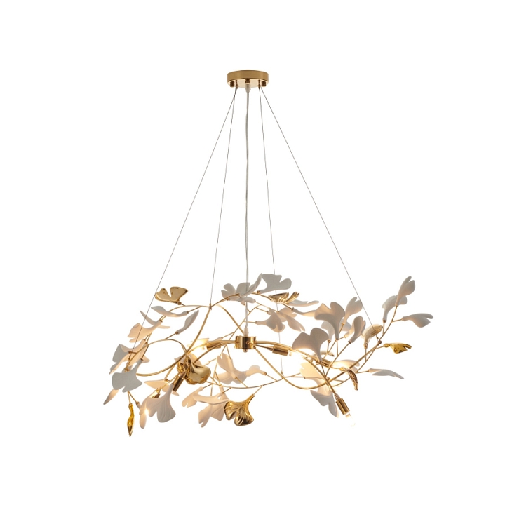 Lampa wisząca BOTANIKA GOLD 100 cm - złota, G9, regulowana, designerska - Step Into Design