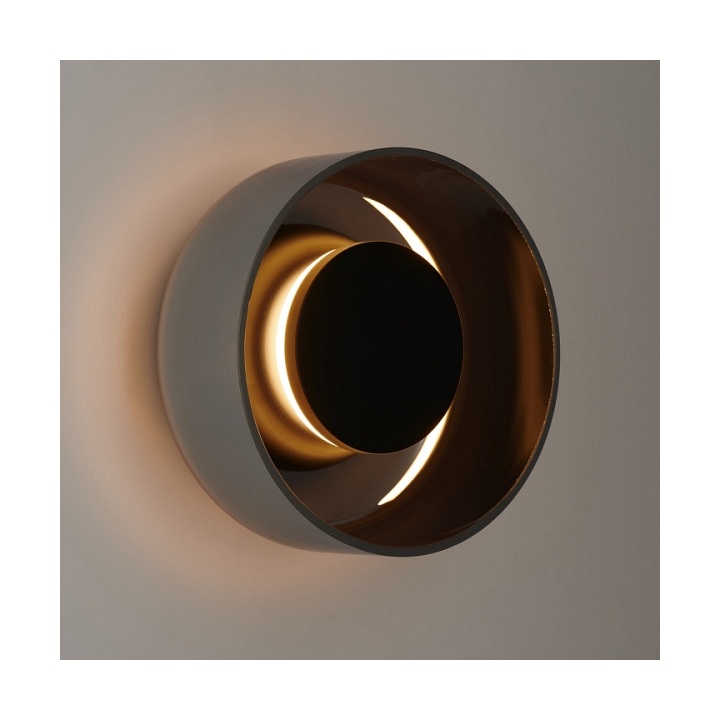 Lampa ścienna DONUT 18 cm - LED, szkło, szaro-czarna - Step Into Design
