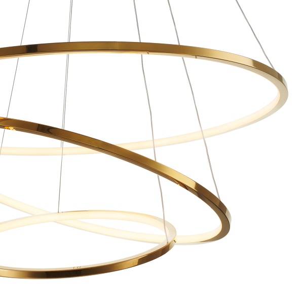 Lampa wisząca CIRCLE SLIM 40+60+80 LED złoty 40 cm + 60 cm + 80 cm Step Into Design