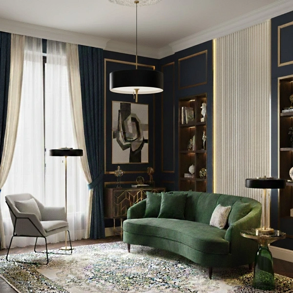 Lampa podłogowa ARTDECO czarno - złota 162 cm Step Into Design