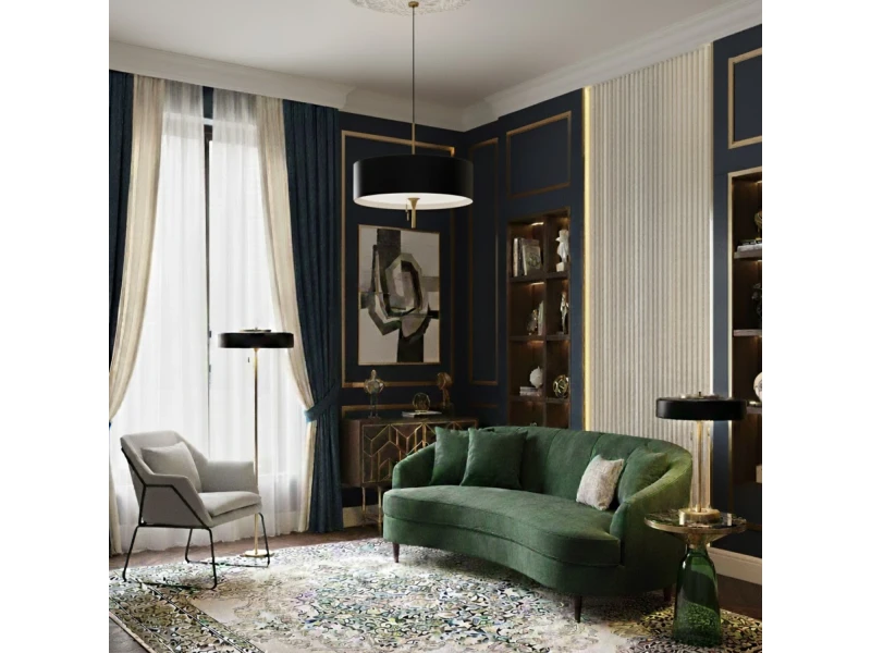 Lampa podłogowa ARTDECO czarno - złota 162 cm Step Into Design