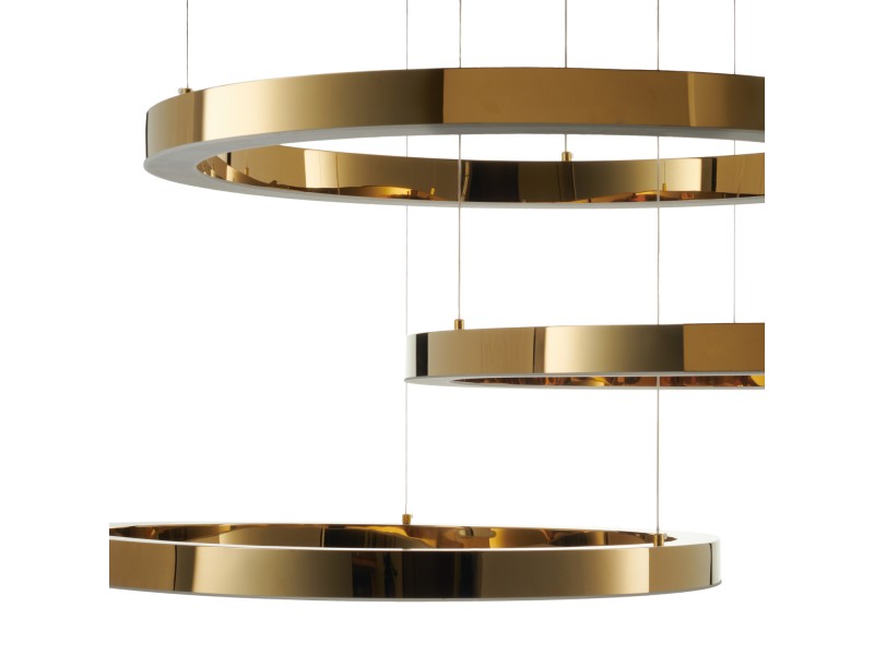 Lampa wisząca CIRCLE 40+60+80 LED złoty połysk na 1 podsufitce Step Into Design