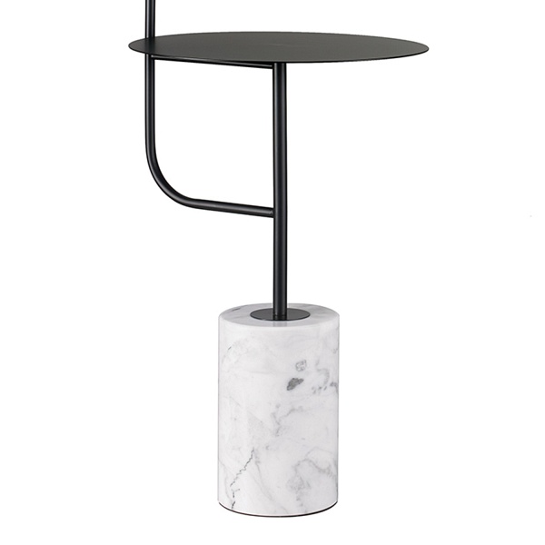 Lampa podłogowa ze stolikiem VINCENT czarna 146 cm Step Into Design