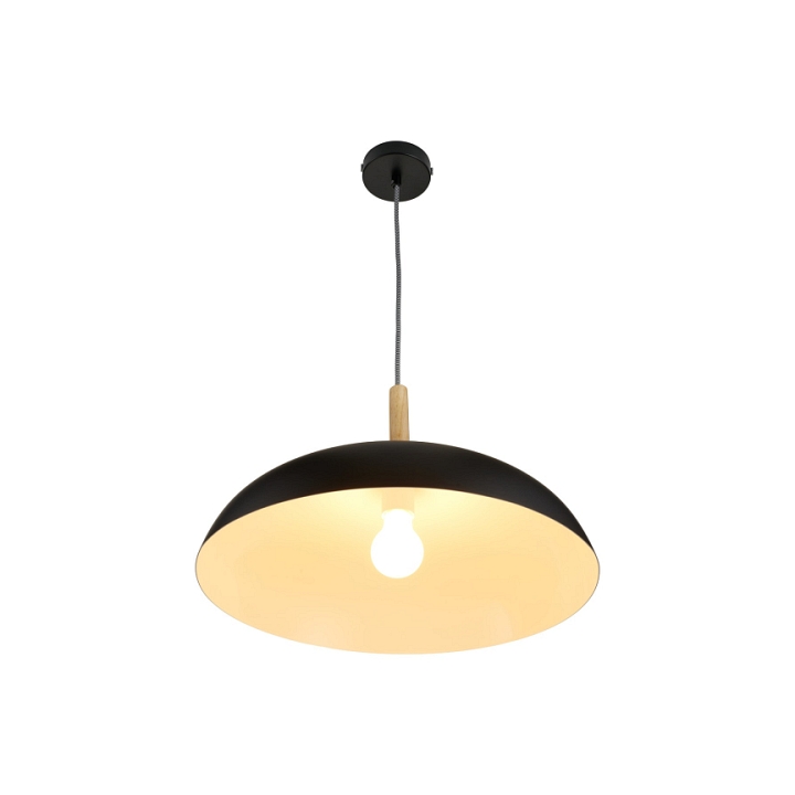 Lampa wisząca SAUCER 45 cm - czarna minimalistyczna oprawa do wnętrz nowoczesnych - Step Into Design