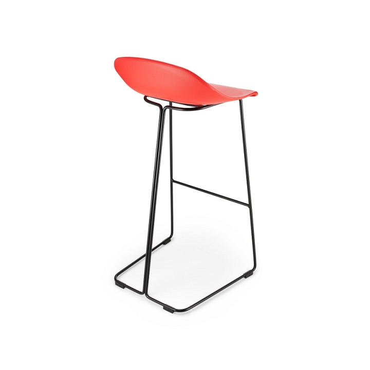 Hoker CARO BAR czarne nogi i czerwone siedzisko 75 cm - Step Into Design