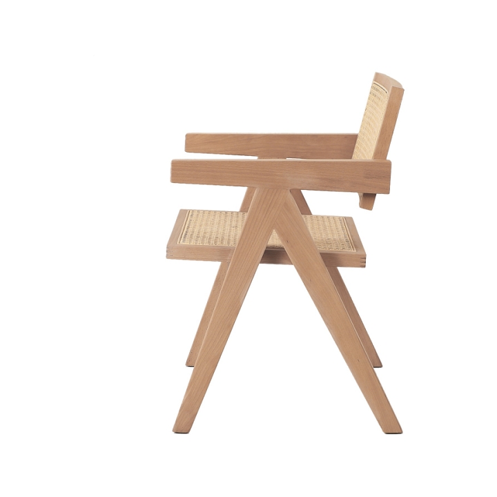 Krzesło BOHO drewniane w kolorze naturalnym z podłokietnikami - Step Into Design