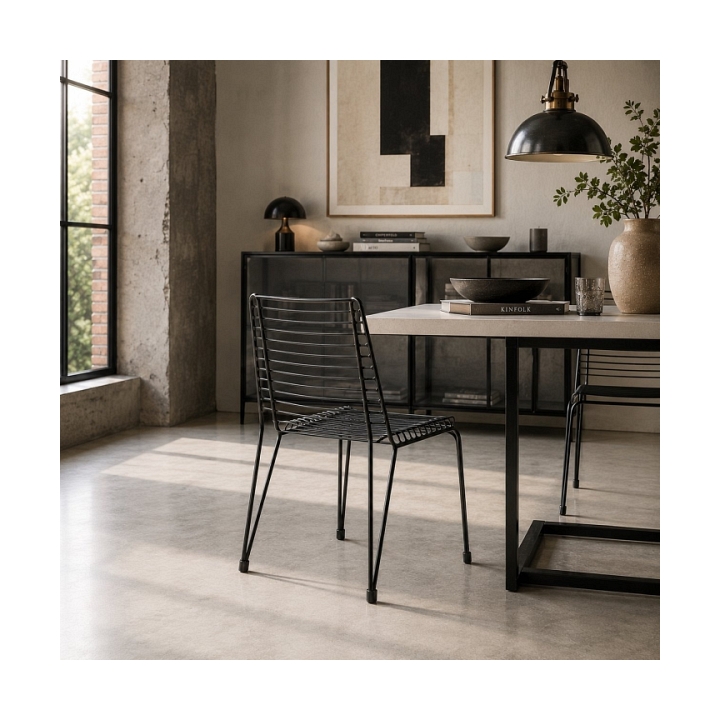 Krzesło IRON metalowe czarne loftowe - Step Into Design