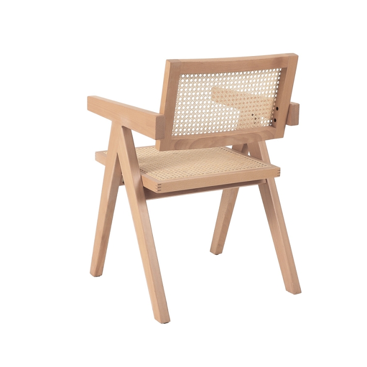 Krzesło BOHO drewniane w kolorze naturalnym z podłokietnikami - Step Into Design