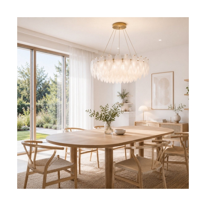 Lampa wisząca PIUMA 80 cm – biała, okrągła oprawa sufitowa - Step Into Design