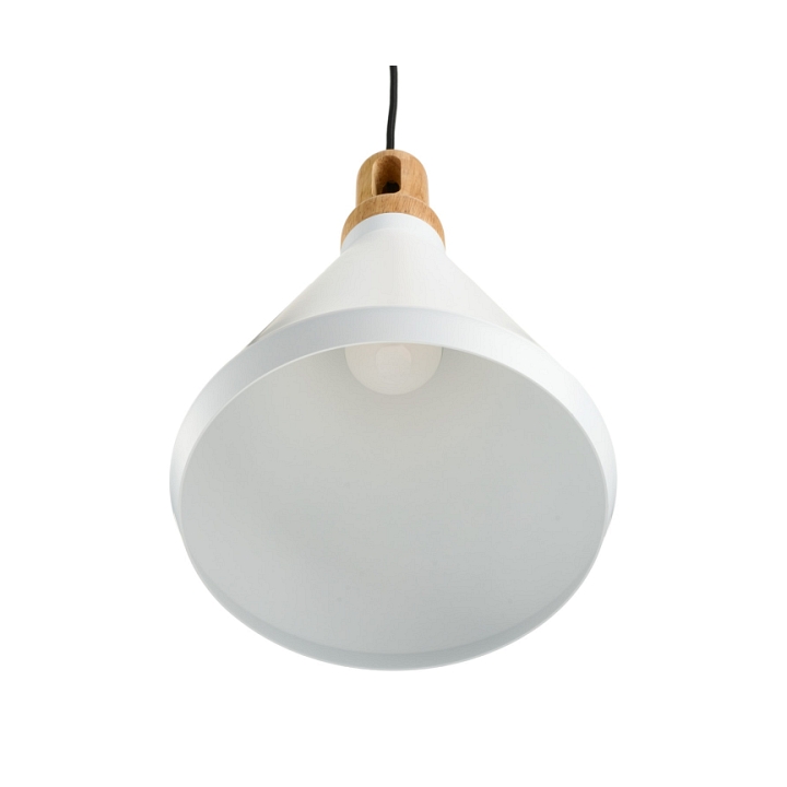 Lampa wisząca NORDIC WOODY biało drewniana 25 cm - Step Into Design