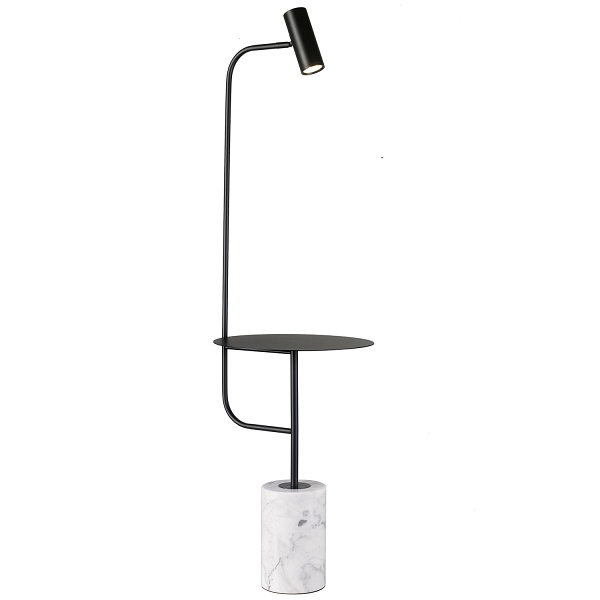 Lampa podłogowa ze stolikiem VINCENT czarna 146 cm Step Into Design