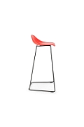 Hoker CARO BAR czarne nogi i czerwone siedzisko 75 cm - Step Into Design