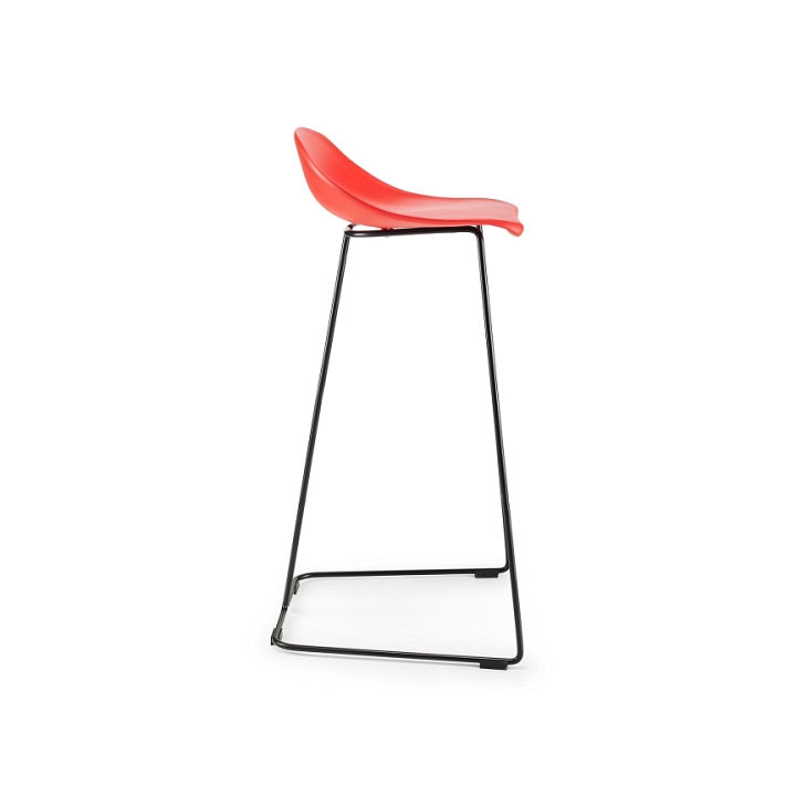 Hoker CARO BAR czarne nogi i czerwone siedzisko 75 cm - Step Into Design