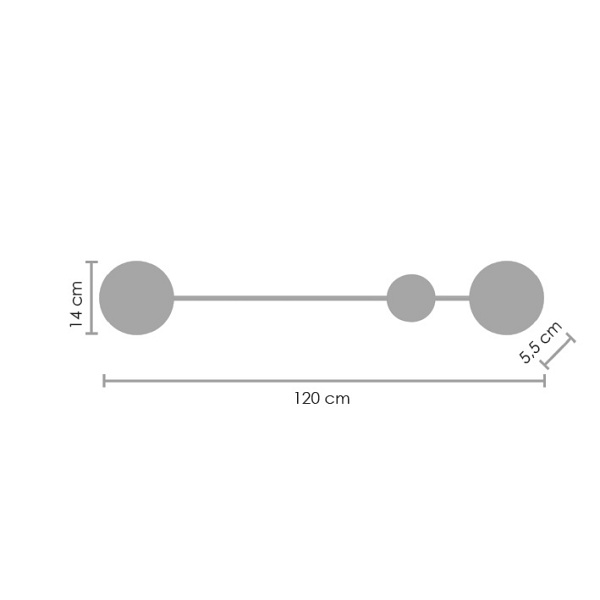 Lampa ścienna CLEX - 2 LED czarna 86 cm Step Into Design