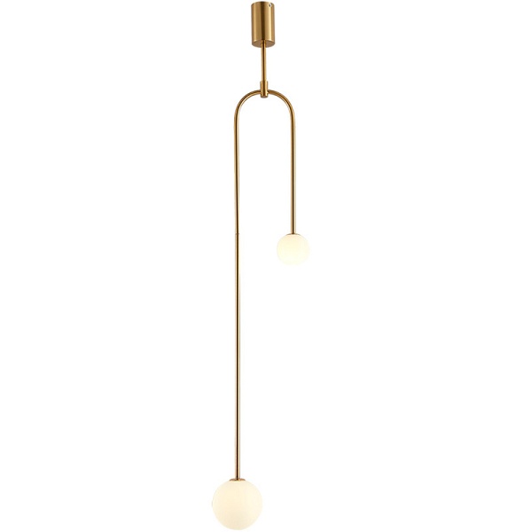 Lampa wisząca LOOP złota 123 cm z białymi kloszami - nowoczesna do salonu Step Into Design
