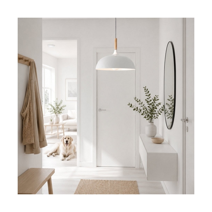 Lampa wisząca SAUCER 45 cm - biała minimalistyczna oprawa do wnętrz nowoczesnych - Step Into Design