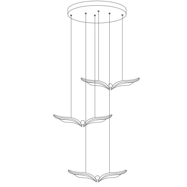 Lampa wisząca GUFO 3 LED różowe złoto 36 cm Step Into Design