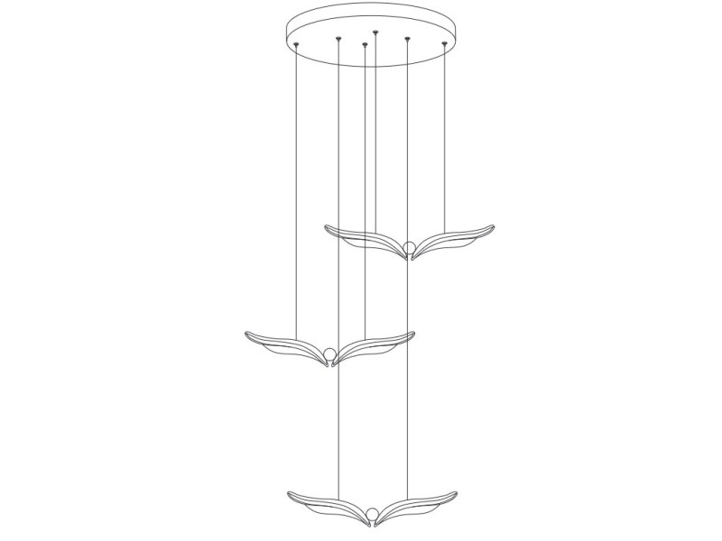 Lampa wisząca GUFO 3 LED różowe złoto 36 cm Step Into Design