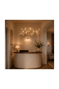 Lampa wisząca BOTANIKA GOLD 100 cm - złota, G9, regulowana, designerska - Step Into Design