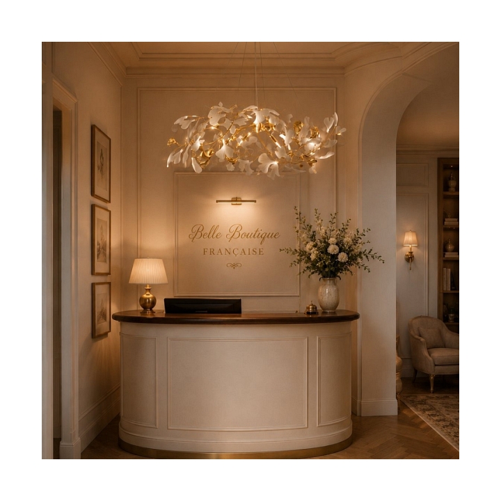 Lampa wisząca BOTANIKA GOLD 100 cm - złota, G9, regulowana, designerska - Step Into Design