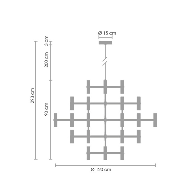 Lampa wisząca CANDLES-30 złota 120 cm Step Into Design
