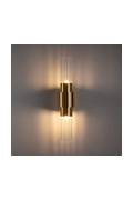 Lampa ścienna GLOW 46 cm - kinkiet złoty, szkło ryflowane - Step Into Design