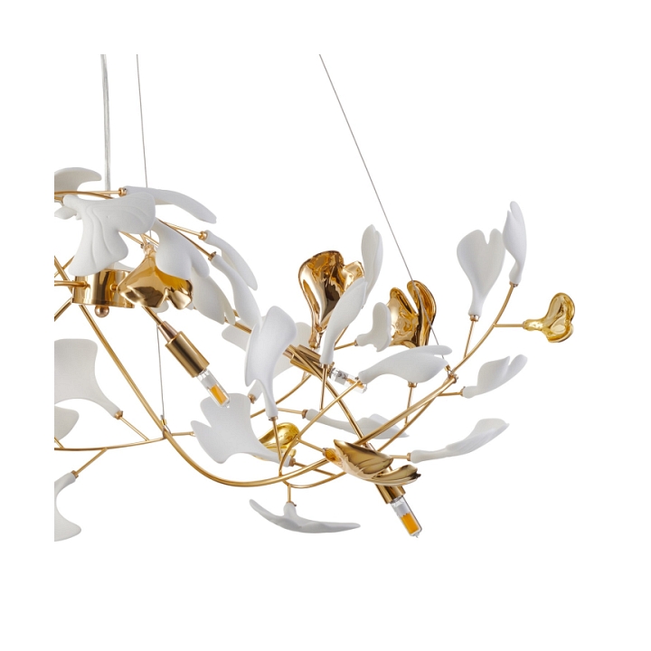 Lampa wisząca BOTANIKA GOLD 100 cm - złota, G9, regulowana, designerska - Step Into Design