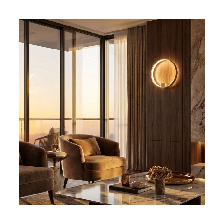 Lampa ścienna ACIRCULO LED złoty 30 cm - Step Into Design