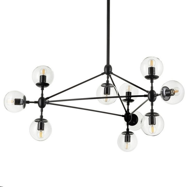 Lampa wisząca ASTRIFERO-10 transparentno czarna 90 cm Step Into Design