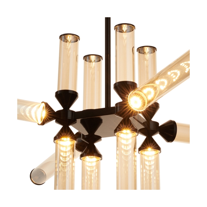 Lampa wisząca QUADRO-12 LED bursztynowe szklane klosze - Step Into Design
