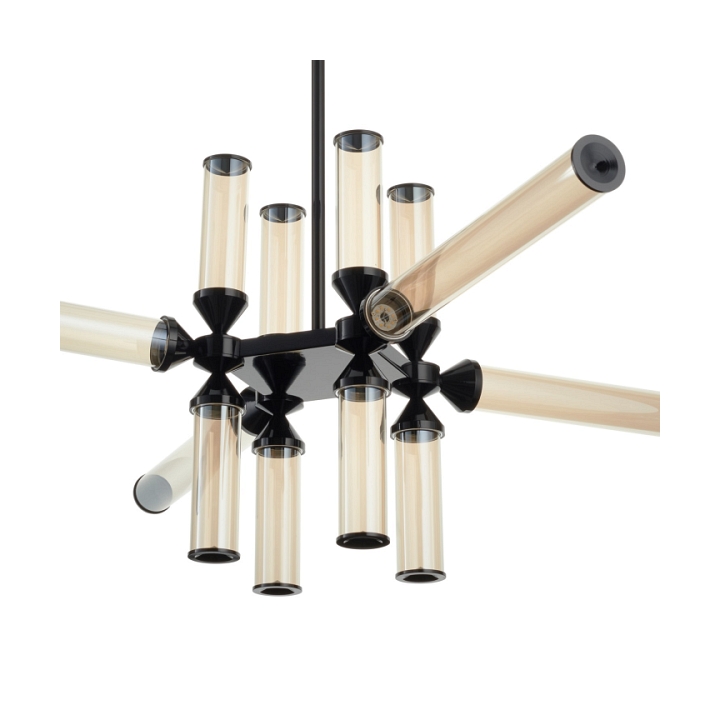 Lampa wisząca QUADRO-12 LED bursztynowe szklane klosze - Step Into Design