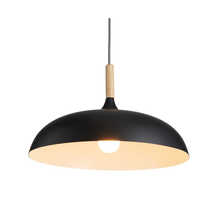 Lampa wisząca SAUCER 45 cm - czarna minimalistyczna oprawa do wnętrz nowoczesnych - Step Into Design