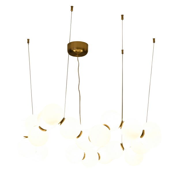 Lampa wisząca CORALLI-80 - LED, biało-mosiężna Step Into Design