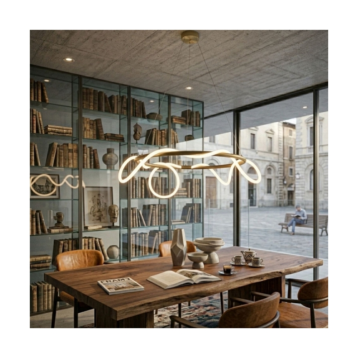 Lampa wisząca FANTASIA ROUND LED złota 60 cm - Step Into Design