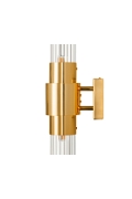Lampa ścienna GLOW 46 cm - kinkiet złoty, szkło ryflowane - Step Into Design