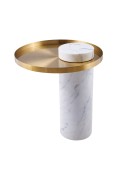 Stolik kawowy COLUMN marmurowy biało złoty 55 cm Step Into Design